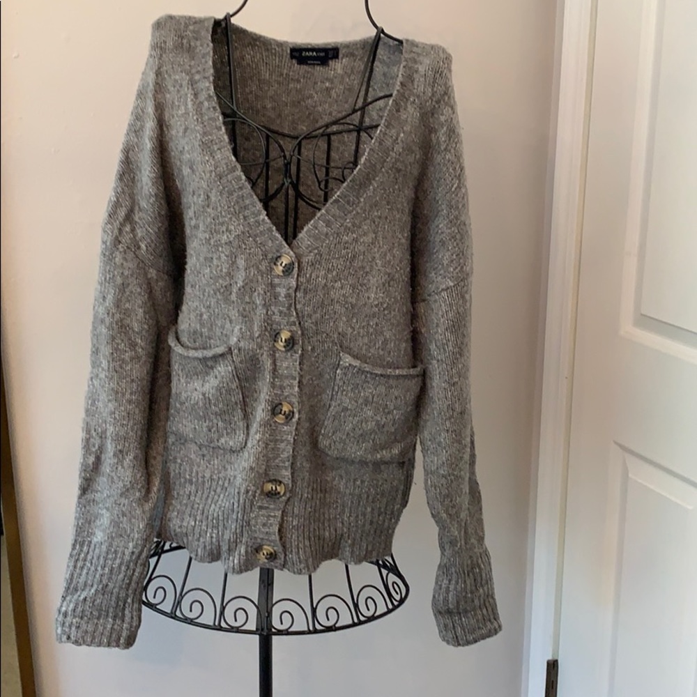 Zara gray knit cardigan
